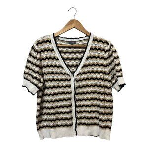 Ninety Clothing Company Cardigan Sweater XL Crochet Grannycore Knit